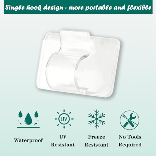 30pcs Heavy Duty Outdoor String Light Clips - Waterproof Adhesive Hooks