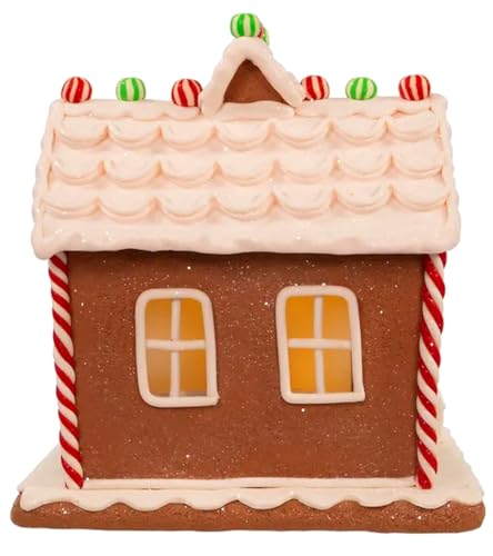 Light Up Gingerbread House Christmas Decor - 9-inch Holiday Village Figurine
