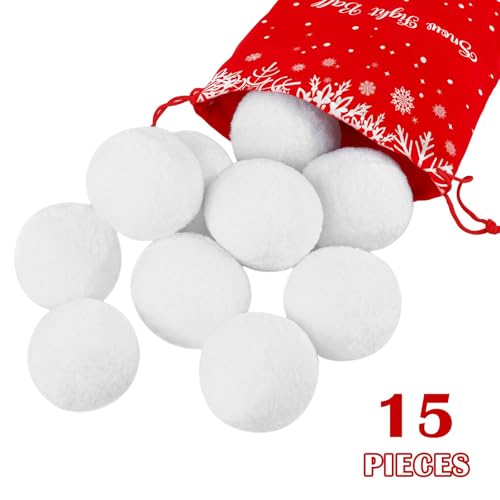 15-Piece Soft Indoor Snowballs for Snowball Fight & Holiday Decor