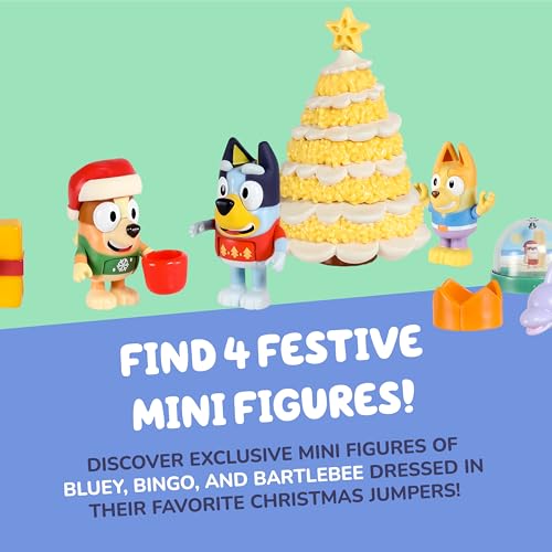 Bluey Advent Calendar Pack Toys for Girls and Boys, 24 Days of Surprises, Kids 2025 Advent Calendar w/Accessories, Stickers & Mini Christmas Tree