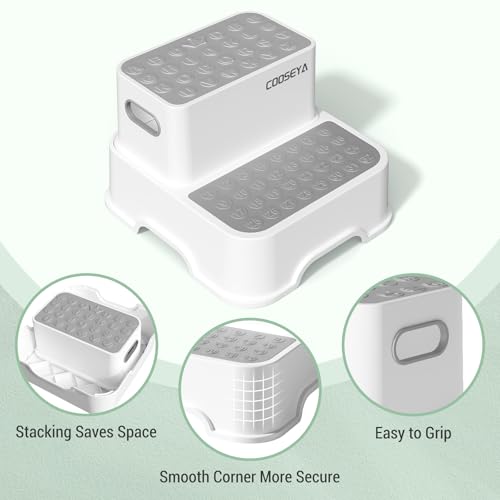 2-Pack Toddler Step Stool for Bathroom Sink & Potty Training