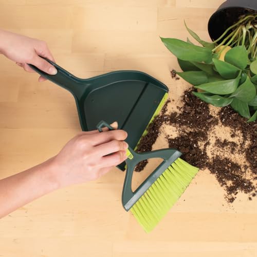 Mini Dustpan and Brush Set - Compact Nesting Hand Broom for Cleaning