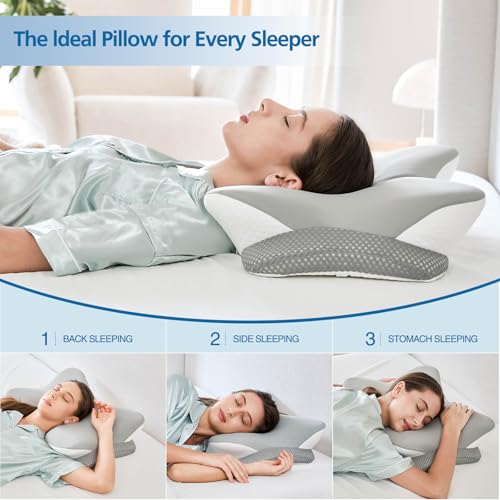 Ergonomic Memory Foam Cervical Pillow - Dual Heights for Neck Pain Relief