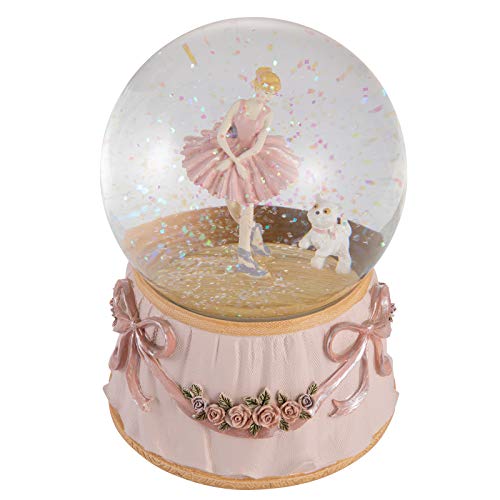 Rotating Ballerina Snow Globe with Music - 4-Inch Mechanical Glass Gift
