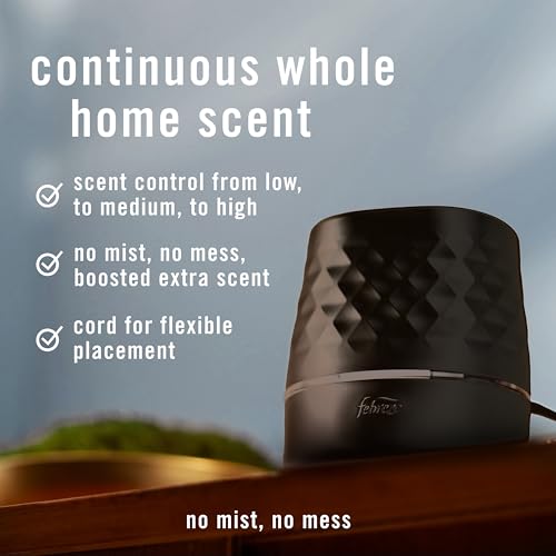 Plug-In Oil Diffuser Air Freshener Starter Kit with Scent Booster - Black