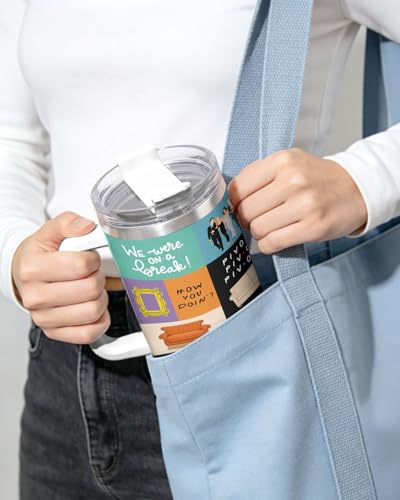 34HD TV MovieCB12 Colorful Friendship 40 oz Tumbler with Handle, Bestie Gift