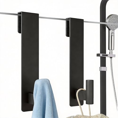 7.5-Inch Stainless Steel Shower Door Towel Hooks for 3/8-Inch Glass, 2 Pack