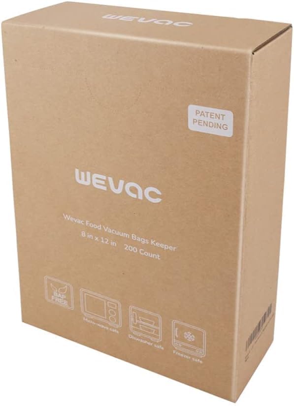 8x12 Inch Vacuum Sealer Bags, 200 Precut Quart Bags with Cutter Box