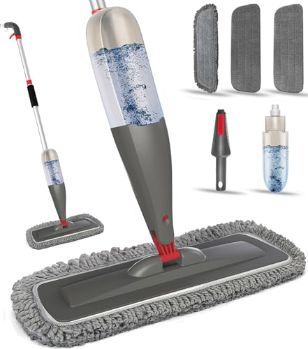 Spray Mop for Hardwood & Tile Floor Cleaning - 800ml Bottle & 3 Pads