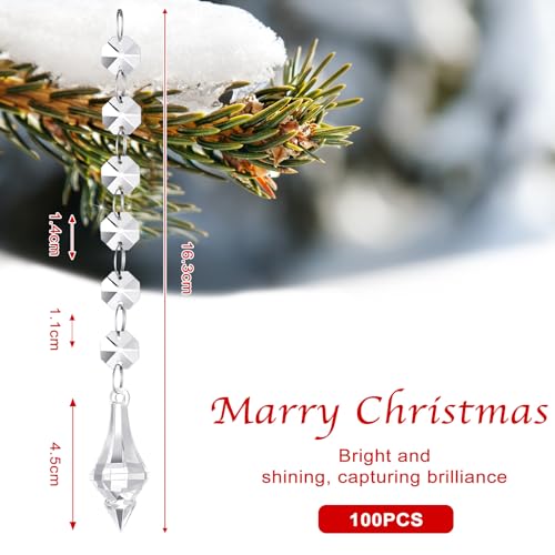 100 Pcs Acrylic Hanging Crystal Garland Strands for Chandelier Decor