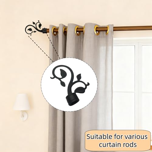 4PCS Decorative Curtain Rod Finials for 0.87-inch Diameter Poles