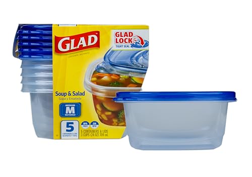 Medium Rectangle Food Storage Containers, 24 oz (5-Pack) - BPA Free