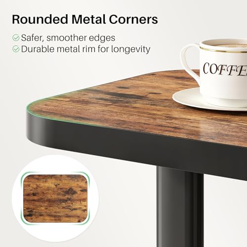 Adjustable C-Shaped End Table - 9-Level Height Side Table for Couch