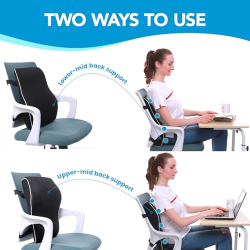 QUTOOL Ergonomic Lumbar Support Pillow for Office Chair & Car Seat