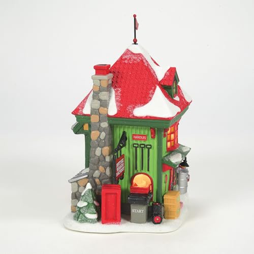 Department 56 North Pole Fifty-Six Wagon Factory Lit Building – Handcrafted Porcelain Christmas Village
