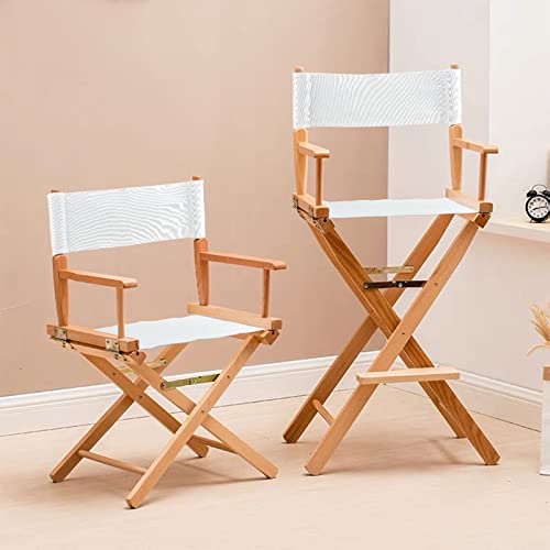 Director Chair Replacement Canvas Set with Wood Sticks - White Seat and Back