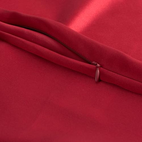 CloudDwelling 100% Mulberry Silk Pillowcase 22 Momme 6A Red 20x26 with Hidden Zipper