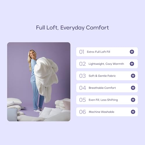 Mellow All-Season Down Alternative Comforter - Full/Queen Fluffy Duvet Insert