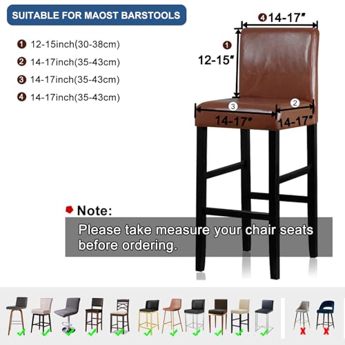 Stretch Bar Stool Covers Set of 4 - Jacquard Chair Slipcovers