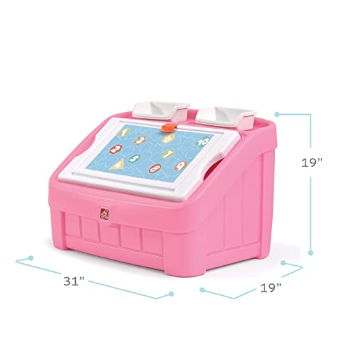 2-in-1 Kids Toy Box and Art Easel Storage Organizer - Pink