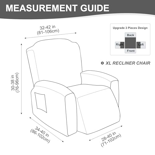 Waterproof Recliner Chair Cover - XL Size, Dark Gray, Easy Care