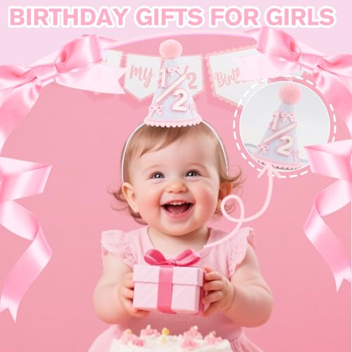 Half Birthday Decoration Set for Girls - 6 Month Party Supplies & Outfit
