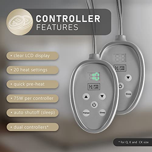 California King Heated Mattress Pad with Dual Control & 20 Heat Settings