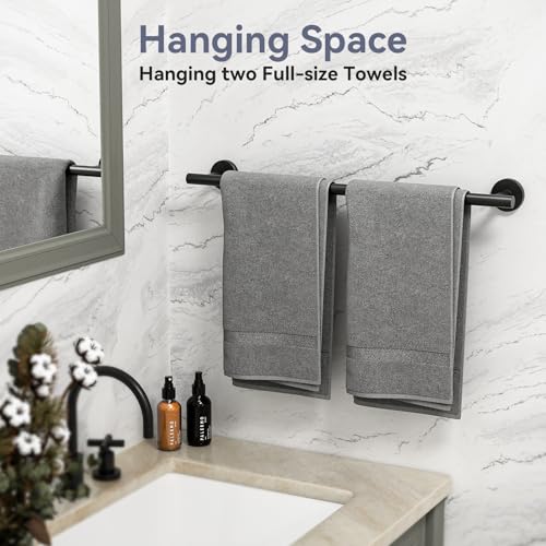 Bubxo Matte Black 24 Inch Bathroom Towel Bar - Wall Mounted SUS304 Rod