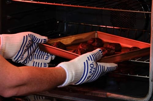 Heat Resistant 5-Finger Oven Mitt - Flame Resistant Kitchen Glove