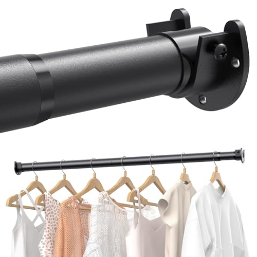 Adjustable Metal Closet Rod for Hanging Clothes 17 to 84 Inches Heavy Duty