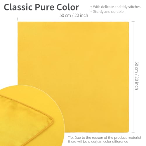 16-Pack Yellow Satin Napkins - 20x20 Inch Square Fabric Table Linens