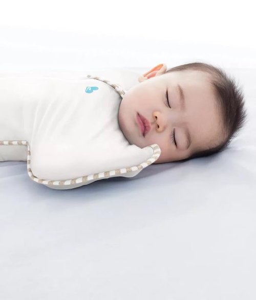 Love to Dream Organic Swaddle - Baby Sleep Sack for Newborns | Self-Soothing Design, 1.0 Tog, Cream, Small (5-8.5 lbs)