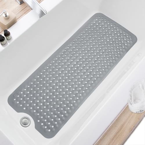TEESHLY Non-Slip Bathtub Mat 40 x 16 Inch Extra Large Shower Mat