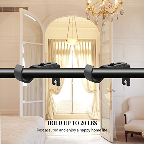 Heavy Duty Adjustable Curtain Rod Brackets - Fits 1 1/8 to 1 1/4 Inch Rods