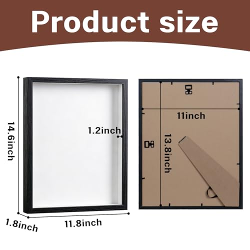 11x14 Shadow Box Frame - Deep 3D Display Case for Medals, Flowers & Photos