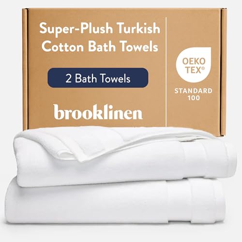 Luxury Turkish Cotton Bath Towel Set - 770 GSM Absorbent Towels (2 Pack)