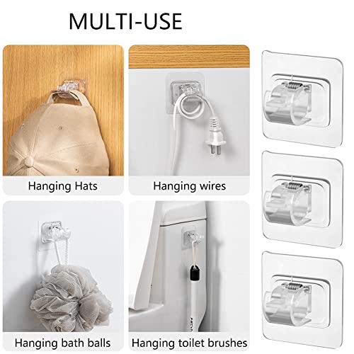 8 Pcs Adhesive Curtain Rod Holders - No Drill Wall Brackets for Rods