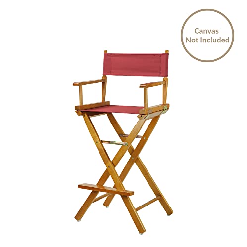 30-Inch Solid Wood Director Chair Frame, Foldable Honey Oak Finish