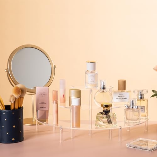 3-Tier Acrylic Display Risers, Half Moon Perfume and Cupcake Stand Organizer