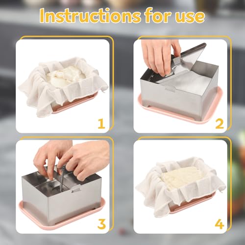 PHWRECZ Large Stainless Steel Tofu Press Kit - Adjustable & Detachable Food Grade Mold for Home Use