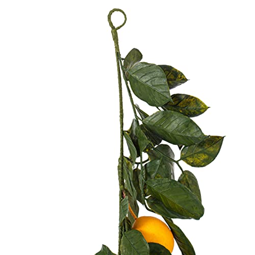 Vickerman 6' Green & Yellow Salal Lemons Garland - Realistic 14 Lemons, 52 Branches, Indoor Use
