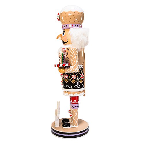 16-Inch Wooden Gingerbread Christmas Nutcracker Tabletop Holiday Decor