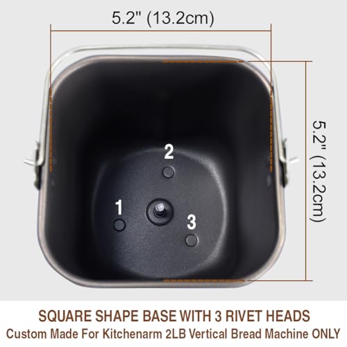 Non-Stick Bread Pan and Kneading Paddle for 2LB Vertical Bread Makers