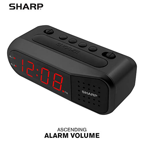 Digital Alarm Clock for Heavy Sleepers - Dual Alarm, Red LED, Battery Backup