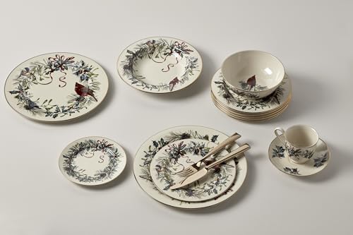 Lenox Winter Greetings Saucer - Holiday Christmas Dinnerware, Ivory Bone China