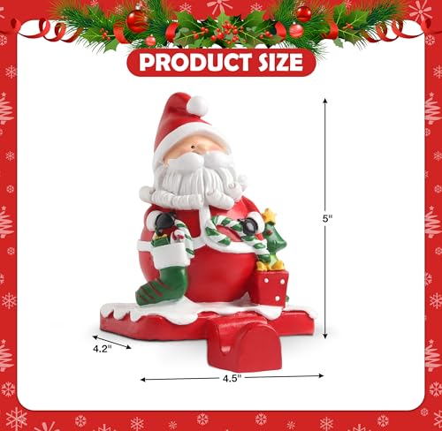 Christmas Santa & Snowman Stocking Holders Set - Holiday Mantel Hooks