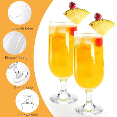 Yesland 6-Pack 14oz Hurricane Glasses - Tropical Cocktail & Drinkware Set