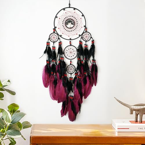 Large Tree of Life Macrame Dream Catcher - Handmade Boho Wall Hanging Decor