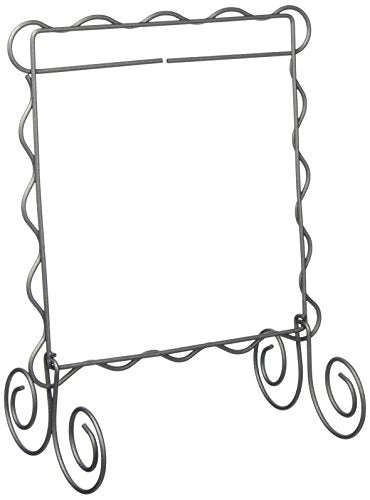 6-Inch Scalloped Quilt Hanger Display Stand - Silver Metal
