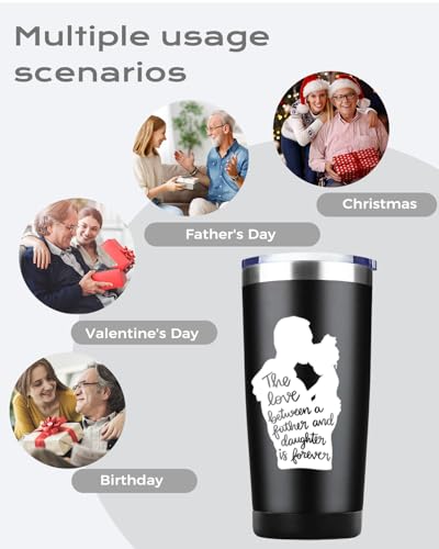 Dad Birthday Gift From Daughter – Best Dad Ever Tumbler, From Daughter Variation, 20 oz Stainless Gift